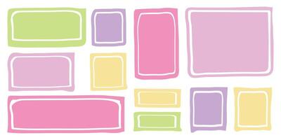 Set of empty frames. Empty speech bubbles. Large collection of text boxes on isolated background. vector