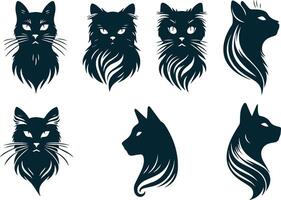 Curious Cat Silhouette for Whimsical Illustrations vector