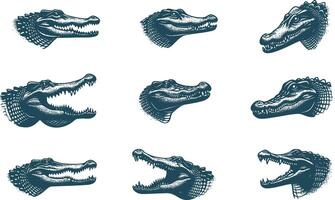 Crocodile in Water Silhouette for Dynamic and Lively Illustrations vector