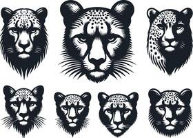 Elegant Cheetah Silhouette for Fast and Sleek Artwork vector
