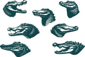 Crocodile with Jaws Open Silhouette for Intense and Bold Art vector