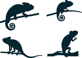 Chameleon in Motion Silhouette for Dynamic Artwork vector