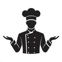 A chef icon with hands outstretched vector