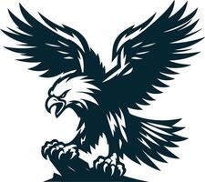 Noble Eagle Silhouette for Wildlife Art vector