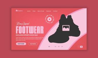 Big Sale Sports Shoe Exclusive Super Offer Website Landing Page User Interface and User Experience Design Templates vector