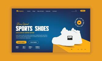 Walking Footwear Sale Website Landing Page User Interface and User Experience Design Template vector