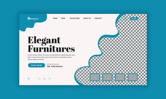 Furniture landing page hero section ui design vector