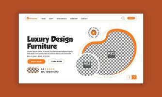 Flat furniture sale website landing page and web banner user interface design template vector