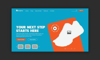 Sports Shoe Website Landing Page User Interface and User Experience Design Template vector