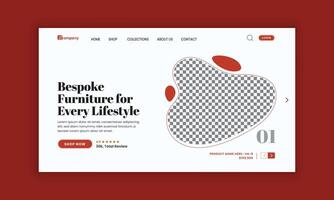 Creative Furniture landing page hero section ui design vector