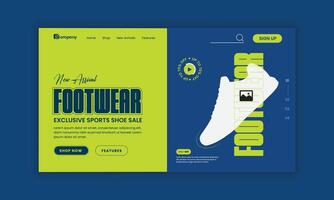 Exclusive Sports Shoe Website Landing Page User Interface and User Experience Design Template vector