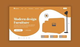 Modern Furniture Product sale Template and new furniture website landing page hero section and web banner user interface design template vector