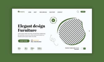 Minimal Furniture Sale website landing page hero section and web banner user interface design template vector