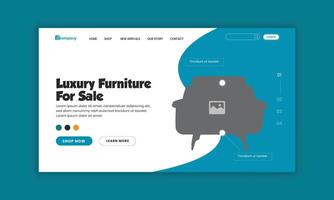 Luxurious Collection furniture website landing page hero section and web banner user interface design template vector