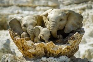 Elephants in the wild photo