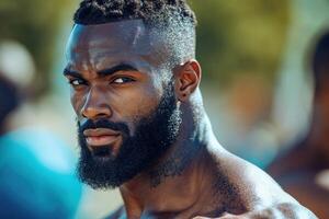 A man with a beard and tattoos photo