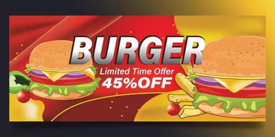 Beautiful burger web banner design vector