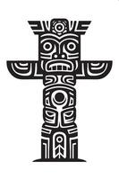 a totem pole with a black and white design vector