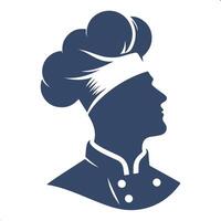 A chef's head silhouette on a white background vector