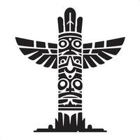 a totem pole with an eagle on it vector