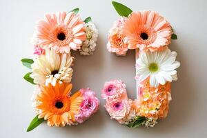 The letter c is made of flowers photo