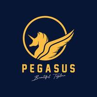 pegasus logo icon design on isolated background vector