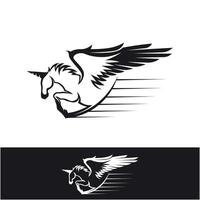set of pegasus logo icon with simple design vector