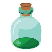 Illustration of Empty Glass Bottle With Cork Cap on white vector