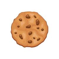 Cookie icon in flat style. Tasty biscuit illustration on isolated background. Chocolate bakery sign business concept. vector