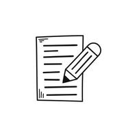 Hand drawn memo paper sheet icon in flat style. Checklist illustration on isolated background. To do list sign business concept. vector