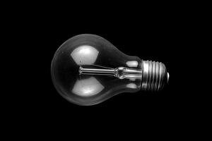A Close-Up View of an Unlit Incandescent Light Bulb photo