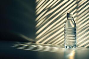 A Plastic Water Bottle in the Light of a Window photo