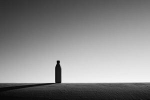 A Single Water Bottle Silhouette Against a Graded Sky photo