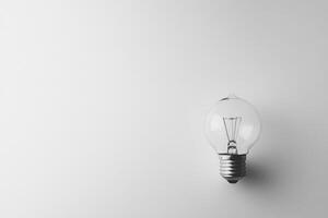 A Single Light Bulb Against a White Background photo