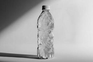 A Crystallized Plastic Water Bottle on a White Background photo