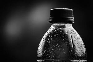 Close-up of a Cold Water Bottle with Condensation photo