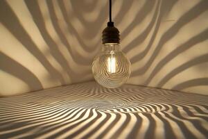 Lightbulb Casting Wavy Shadows on a Surface photo