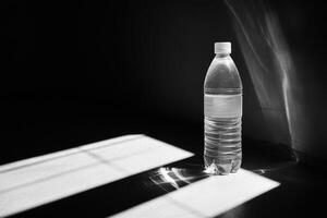 A Plastic Water Bottle in a Beam of Sunlight photo