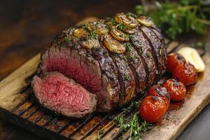 Roasted Beef Roast Garlic And Tomatoes photo