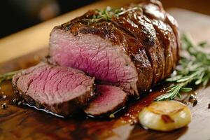 Sliced Roasted Beef Tenderloin with Herbs photo