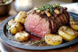 Roasted Beef Tenderloin with Rosemary and Garlic Potatoes photo