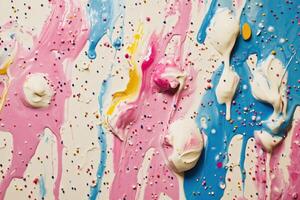 Abstract Swirled Paint with Colorful Sprinkles photo
