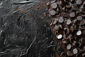 Melted Dark Chocolate with Chocolate Chips photo
