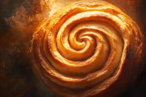 A Delicious Cinnamon Roll Swirl Bakery Treat photo