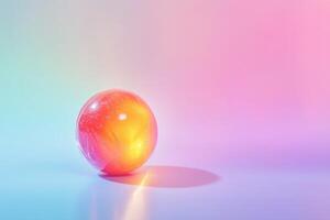 Translucent Sphere on Pastel Background Showing Light Refraction photo