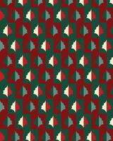 Christmas theme leaf pattern design with dominant red and green colors. vector