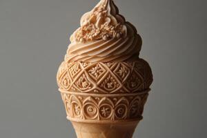 Ornate Ice Cream Cone With Detailed Design photo