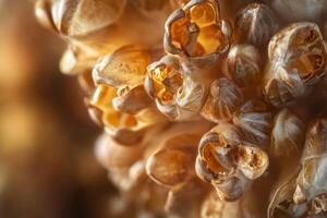 Golden Brown Flower Cluster Close Up Macro photo