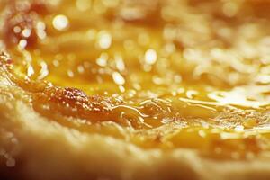Golden Honey Drizzled Over Baked Bread photo