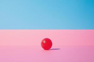 Red Easter Egg on Pink and Blue Background photo
